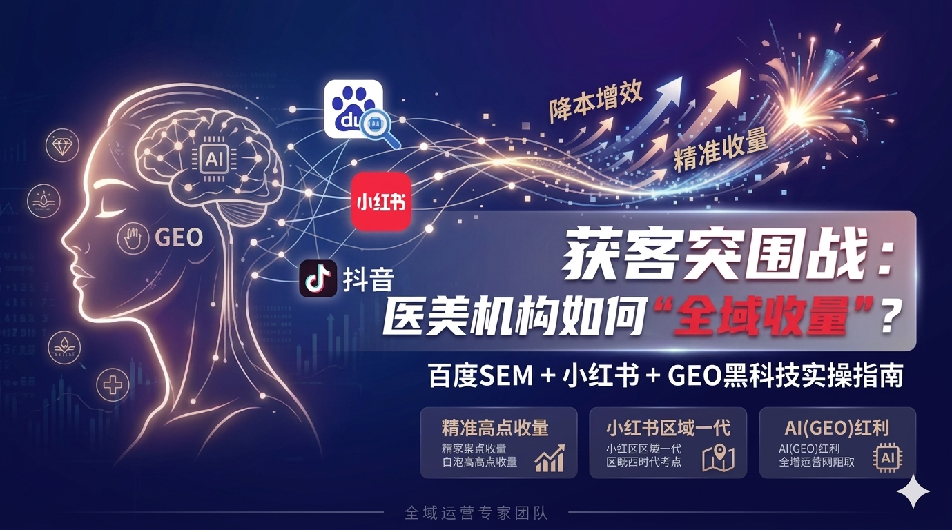 同行都在低头卷价格，聪明的医美机构如何靠"百度SEM + 小红书 + 